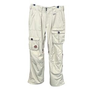 SIMS Women's Size M Cargo Ski Snowboard Pants Khaki Beige Waterproof Insulated